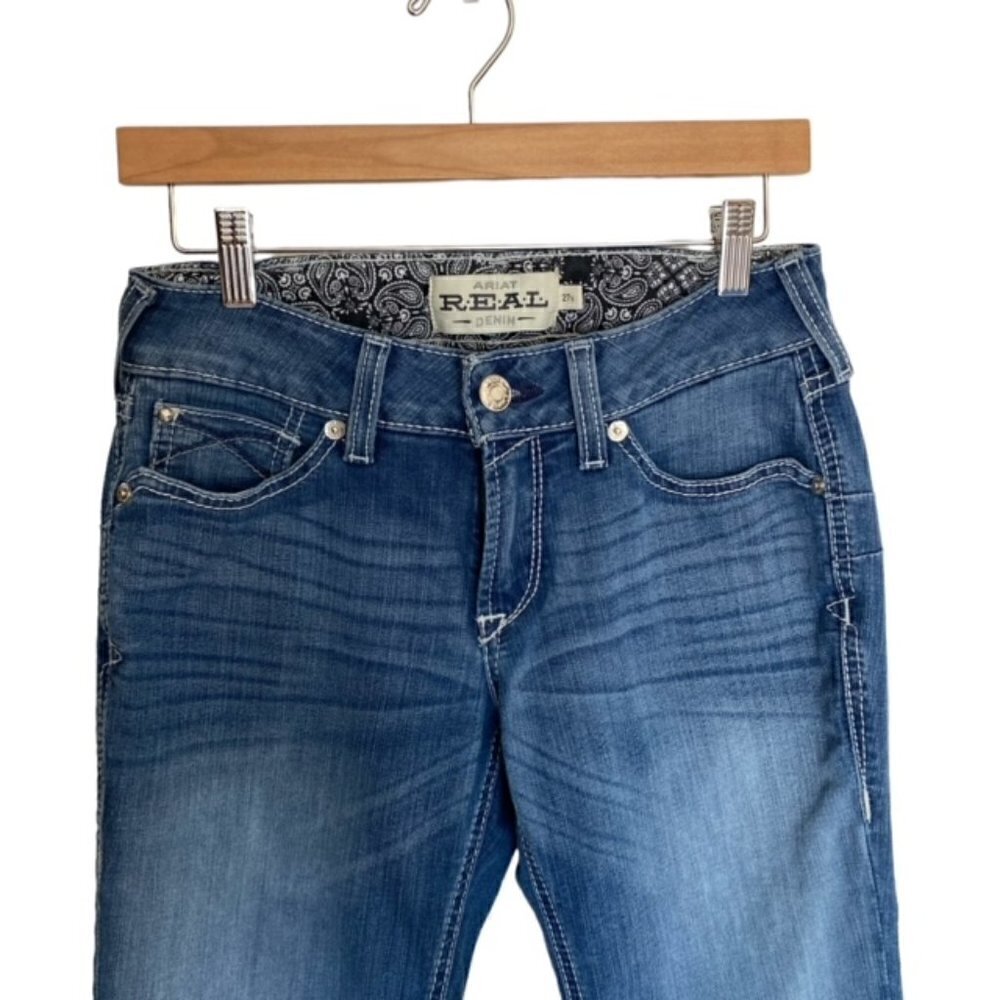 Ariat R.E.A.L Mid Rise Stretch Tulip Stackable Straight Leg Jean 27S - Picture 5 of 6